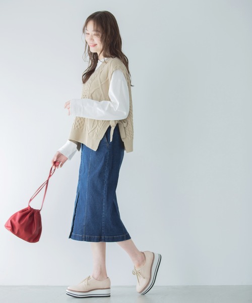 Heather（ヘザー）の「サイドリボンニットベスト 881184（ベスト