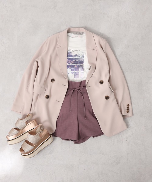 one after another NICE CLAUP（ワンアフターアナザーナイスクラップ）の「フレア麻風ショートパンツ（その他パンツ・レディース・ベージュ/ダークパープル/ラベンダー/テラコッタ・FREE）」の16枚目の写真