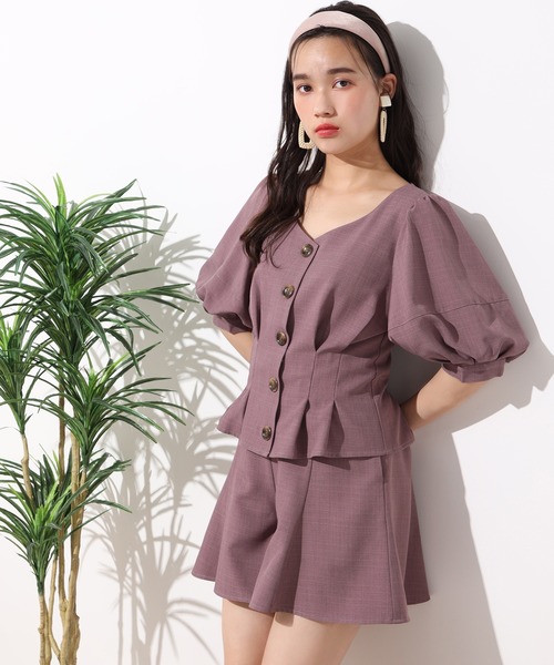 one after another NICE CLAUP（ワンアフターアナザーナイスクラップ）の「フレア麻風ショートパンツ（その他パンツ・レディース・ベージュ/ダークパープル/ラベンダー/テラコッタ・FREE）」の11枚目の写真