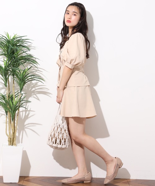 one after another NICE CLAUP（ワンアフターアナザーナイスクラップ）の「フレア麻風ショートパンツ（その他パンツ・レディース・ベージュ/ダークパープル/ラベンダー/テラコッタ・FREE）」の22枚目の写真