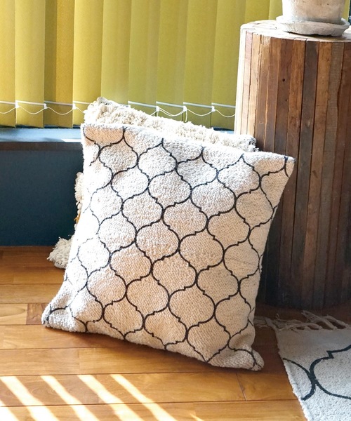 roll tufted cushion cover 2117 black / クッションカバー