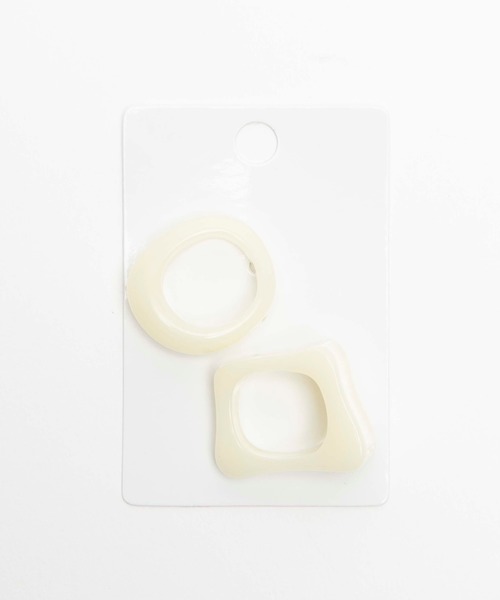 WEGO(ウィゴー)の「WEGO/【2点セット】クリアリング(リング・レディース・ホワイト/カーキ/その他1・FREE)」の4枚目の写真