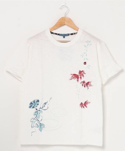 LB/S （エルビーエス）の「和柄プリントスラブＴシャツ　バックプリント（Tシャツ/カットソー・メンズ・その他1/ブルー系その他/ホワイト系その他/その他4/ブラック/ブラック系その他/その他3/その他2/ホワイト/ネイビー・LARGE/MEDIUM/X-LARGE）」の8枚目の写真