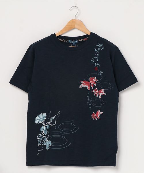 LB/S （エルビーエス）の「和柄プリントスラブＴシャツ　バックプリント（Tシャツ/カットソー・メンズ・その他1/ブルー系その他/ホワイト系その他/その他4/ブラック/ブラック系その他/その他3/その他2/ホワイト/ネイビー・LARGE/MEDIUM/X-LARGE）」の7枚目の写真