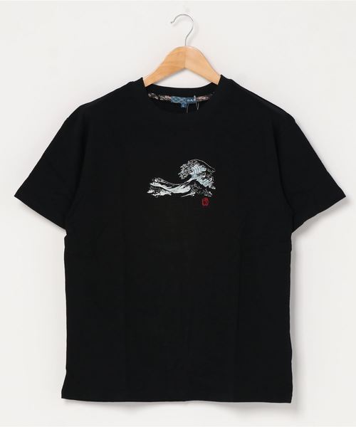LB/S （エルビーエス）の「和柄プリントスラブＴシャツ　バックプリント（Tシャツ/カットソー・メンズ・その他1/ブルー系その他/ホワイト系その他/その他4/ブラック/ブラック系その他/その他3/その他2/ホワイト/ネイビー・LARGE/MEDIUM/X-LARGE）」の4枚目の写真