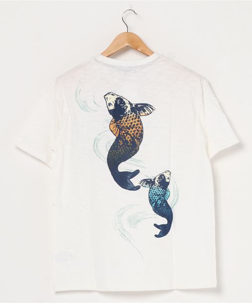LB/S （エルビーエス）の「和柄プリントスラブＴシャツ　バックプリント（Tシャツ/カットソー・メンズ・その他1/ブルー系その他/ホワイト系その他/その他4/ブラック/ブラック系その他/その他3/その他2/ホワイト/ネイビー・LARGE/MEDIUM/X-LARGE）」の18枚目の写真