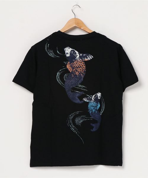 LB/S （エルビーエス）の「和柄プリントスラブＴシャツ　バックプリント（Tシャツ/カットソー・メンズ・その他1/ブルー系その他/ホワイト系その他/その他4/ブラック/ブラック系その他/その他3/その他2/ホワイト/ネイビー・LARGE/MEDIUM/X-LARGE）」の14枚目の写真