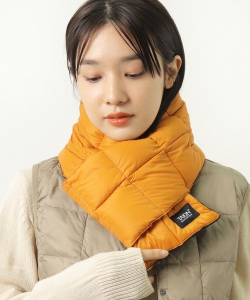 TAION(タイオン)の「【 TAION / タイオン 】DOWN MUFFLER リップダウンマフラー TAION-201MT‥(マフラー・メンズ・レッド/オレンジ/オリーブ/ライトグレー/ブラック/ベージュ/ネイビー/ダークオレンジ/ダークネイビー・FREE)」の9枚目の写真