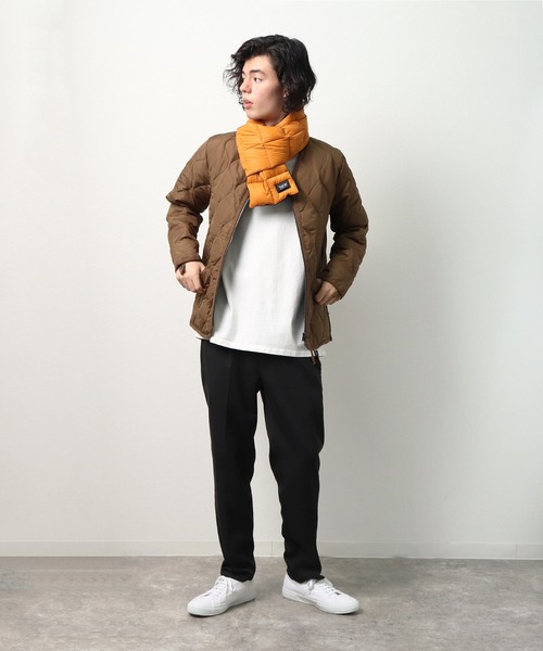 TAION(タイオン)の「【 TAION / タイオン 】DOWN MUFFLER リップダウンマフラー TAION-201MT‥(マフラー・メンズ・レッド/オレンジ/オリーブ/ライトグレー/ブラック/ベージュ/ネイビー/ダークオレンジ/ダークネイビー・FREE)」の12枚目の写真
