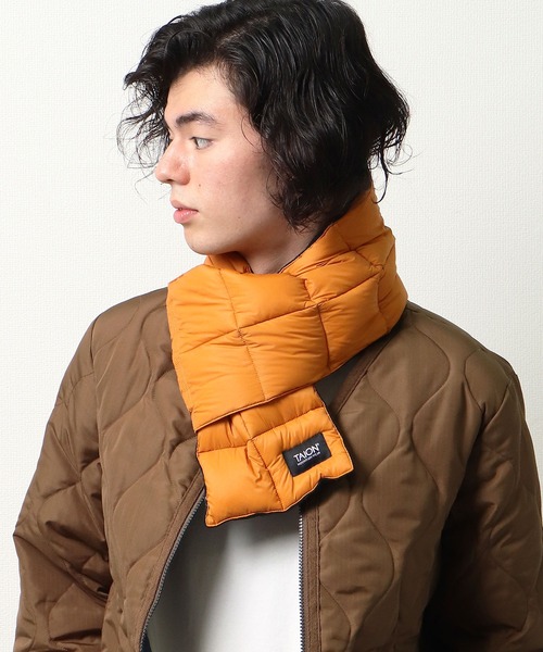 TAION(タイオン)の「【 TAION / タイオン 】DOWN MUFFLER リップダウンマフラー TAION-201MT‥(マフラー・メンズ・レッド/オレンジ/オリーブ/ライトグレー/ブラック/ベージュ/ネイビー/ダークオレンジ/ダークネイビー・FREE)」の13枚目の写真