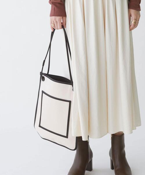 green label relaxing（グリーンレーベルリラクシング）の「SC サイセイ キャンバス トートバッグ（トートバッグ・レディース・オフホワイト/ベージュ/ブラック・FREE）」の2枚目の写真