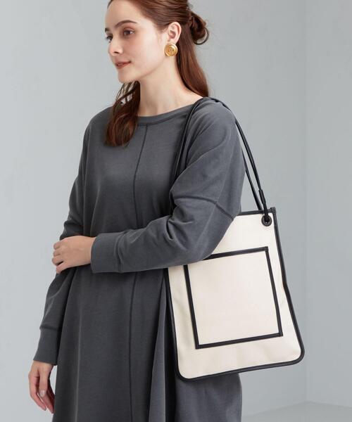 green label relaxing（グリーンレーベルリラクシング）の「SC サイセイ キャンバス トートバッグ（トートバッグ・レディース・オフホワイト/ベージュ/ブラック・FREE）」の18枚目の写真