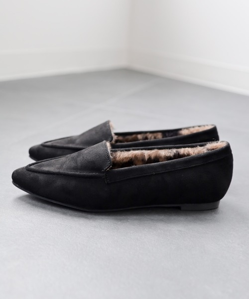 黒 レザー ポインテッドトゥ モカシン 37 ポインテッドトゥ レザー パンプス（日本製） 通販 - ディノス