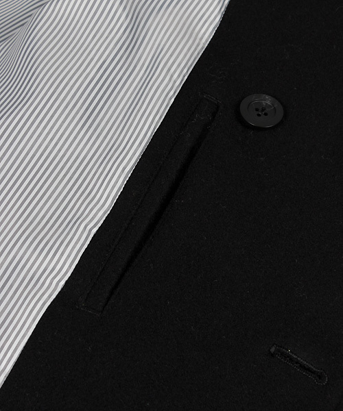 MEN'S BIGI（メンズビギ）の「ショートPコート/wool mosser（ピーコート・メンズ・ターコイズブルー/ネイビー/キャメル/ブラック・LL/LARGE/MEDIUM/SMALL）」の8枚目の写真