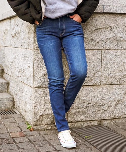 セール C Fort Point あったかスキニーパンツ デニム ストレッチ素材 裏地が柔らかくて暖かい デニムパンツ Fort Point フォーポイント のファッション通販 Zozotown