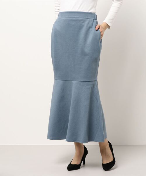 natural couture（ナチュラルクチュール）の「やわらかほっこりカラーマーメイドスカート（スカート・レディース・アイボリー/ベージュ/ブルー/グレー・FREE）」の19枚目の写真