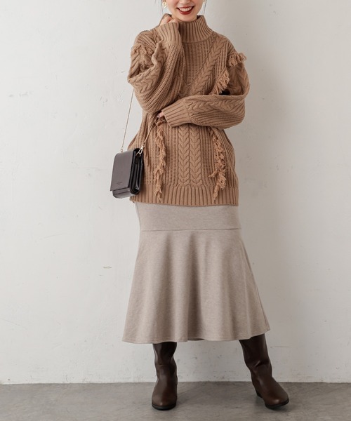 natural couture（ナチュラルクチュール）の「やわらかほっこりカラーマーメイドスカート（スカート・レディース・アイボリー/ベージュ/ブルー/グレー・FREE）」の11枚目の写真