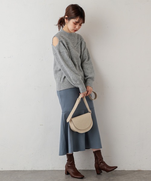 natural couture（ナチュラルクチュール）の「やわらかほっこりカラーマーメイドスカート（スカート・レディース・アイボリー/ベージュ/ブルー/グレー・FREE）」の18枚目の写真