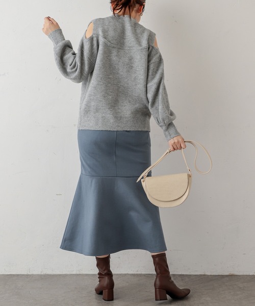 natural couture（ナチュラルクチュール）の「やわらかほっこりカラーマーメイドスカート（スカート・レディース・アイボリー/ベージュ/ブルー/グレー・FREE）」の17枚目の写真