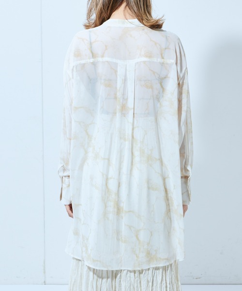 Lui's（ルイス）の「タイダイシアーロングシャツ（シャツ/ブラウス・レディース・ベージュ/イエロー/ミント・FREE）」の6枚目の写真