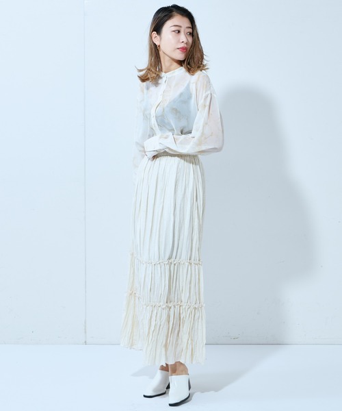 Lui's（ルイス）の「タイダイシアーロングシャツ（シャツ/ブラウス・レディース・ベージュ/イエロー/ミント・FREE）」の12枚目の写真