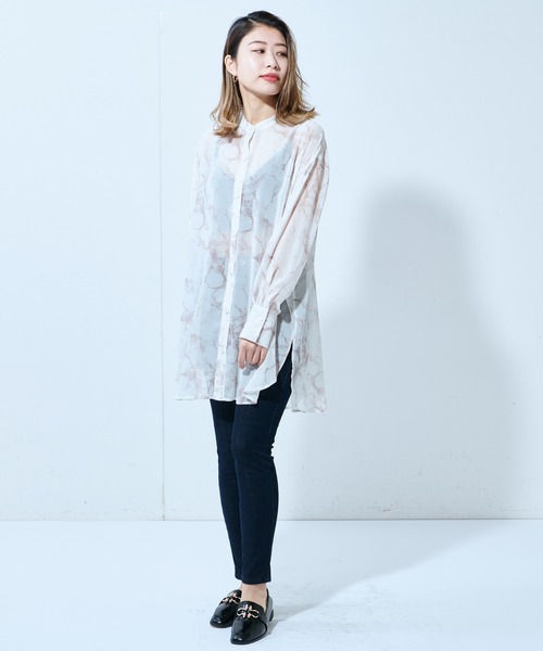 Lui's（ルイス）の「タイダイシアーロングシャツ（シャツ/ブラウス・レディース・ベージュ/イエロー/ミント・FREE）」の14枚目の写真