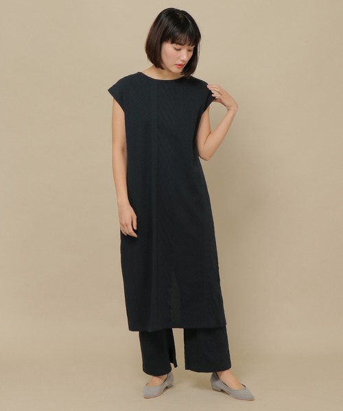 IKKA LOUNGE(イッカラウンジ)の「カットジャガードワイドパンツ(その他パンツ・レディース・チャコールグレー/ベージュ・M/L)」の7枚目の写真
