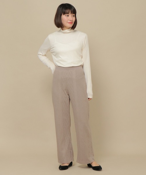 IKKA LOUNGE(イッカラウンジ)の「カットジャガードワイドパンツ(その他パンツ・レディース・チャコールグレー/ベージュ・M/L)」の13枚目の写真