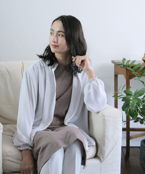 IKKA LOUNGE(イッカラウンジ)の「カットジャガードワイドパンツ(その他パンツ・レディース・チャコールグレー/ベージュ・M/L)」の17枚目の写真