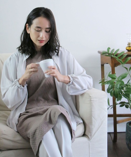 IKKA LOUNGE(イッカラウンジ)の「カットジャガードワイドパンツ(その他パンツ・レディース・チャコールグレー/ベージュ・M/L)」の15枚目の写真