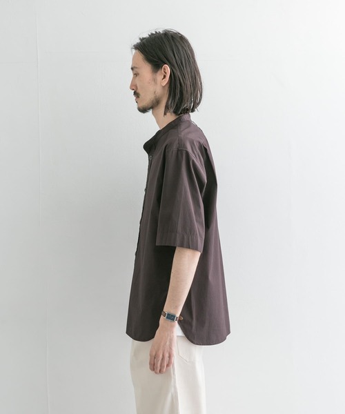 MHL.（エムエイチエル）の「『別注』MHL.×URBAN RESEARCH　GARMENT DYE POPLIN（シャツ/ブラウス・メンズ・グレー/ブラウン・MEDIUM/LARGE/X-LARGE）」の7枚目の写真