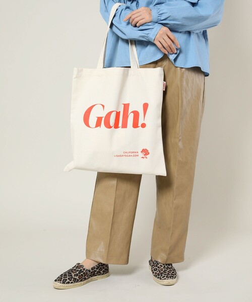 FREAK'S STORE(フリークスストア)の「▽Lisa Says Gah/リサ セイ ガウ GAH TOTE/ガートート(ロゴトートバッグ)(トートバッグ・レディース・ナチュラル/ピンク・ONE SIZE)」の9枚目の写真