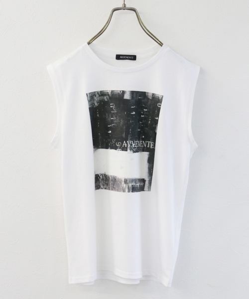 Avvenente（アベネンテ）の「【Avvenente】スリーブレスニュアンス転写プリントカットソー（Tシャツ/カットソー・レディース・ブラック/オフホワイト・M）」の7枚目の写真