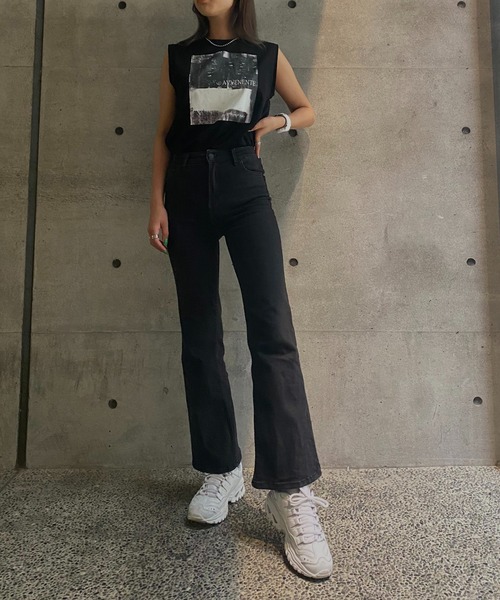 Avvenente（アベネンテ）の「【Avvenente】スリーブレスニュアンス転写プリントカットソー（Tシャツ/カットソー・レディース・ブラック/オフホワイト・M）」の16枚目の写真