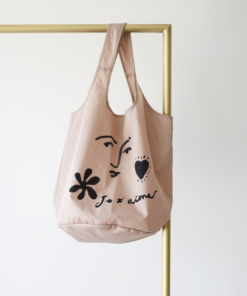 SLOBE IENA（スローブイエナ）の「SLOBE × opnner FACE エコバッグ◆（エコバッグ/サブバッグ・レディース・ベージュ・FREE）」の6枚目の写真