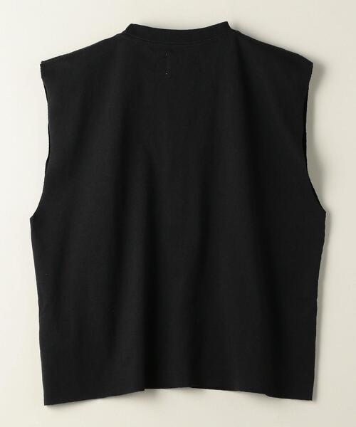 Upcycle(アップサイクル)の「<Upcycle(アップ サイクル)>ショート クルーネック ノースリーブプルオーバー(Tシャツ/カットソー・レディース・ホワイト/ブラック・LARGE)」の3枚目の写真