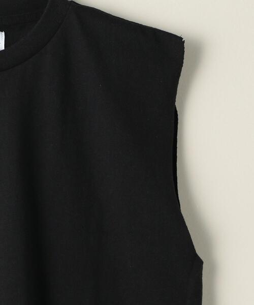 Upcycle(アップサイクル)の「<Upcycle(アップ サイクル)>ショート クルーネック ノースリーブプルオーバー(Tシャツ/カットソー・レディース・ホワイト/ブラック・LARGE)」の9枚目の写真