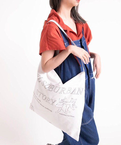 RNA（アールエヌエー）の「E4793 ＷＯＲＫ　ＵＰニュースペーパーＢＡＧ（トートバッグ・レディース・ホワイト系その他/ホワイト・FREE）」の3枚目の写真