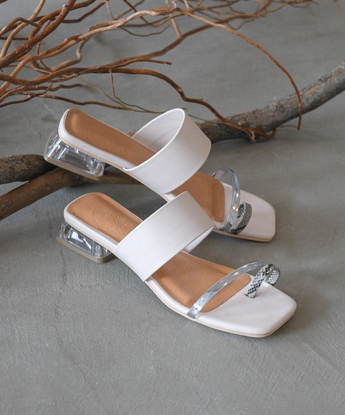 NOFALL（ノーフォール）の「アシメベルトクリアヒールサンダル（サンダル・レディース・ホワイト系その他/ブラック系その他/ブラウン系その他/ベージュ系その他・LL/3L/SS/S/M/L）」の11枚目の写真