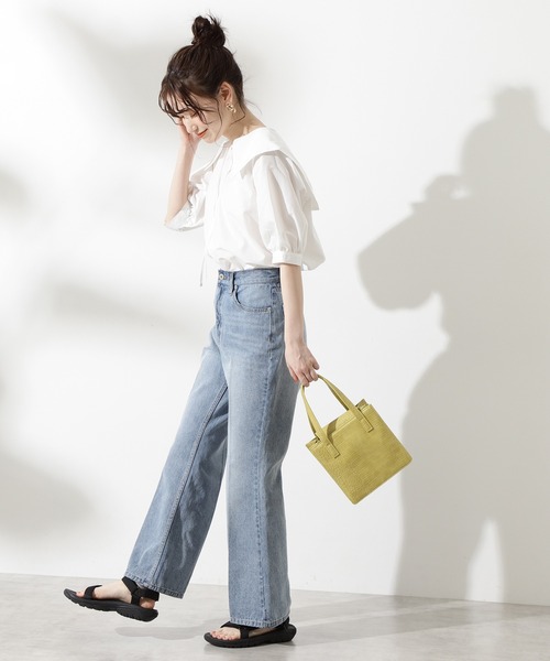 N.（N. Natural Beauty Basic）（エヌエヌナチュラルビューティーベーシック）の「セーラーカラーブラウス（シャツ/ブラウス・レディース・ホワイト/ブラック/イエロー・MEDIUM）」の17枚目の写真