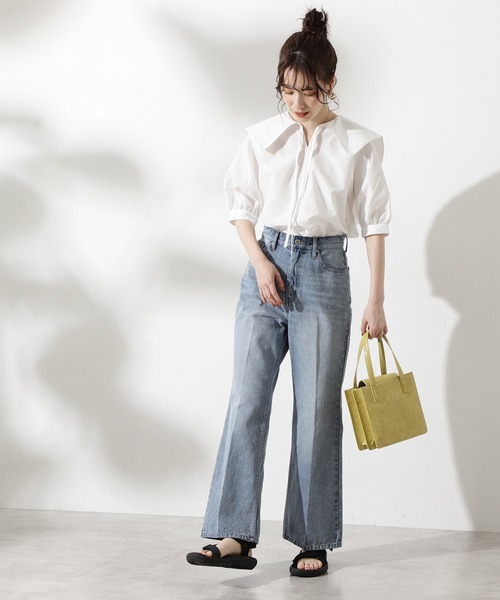 N.（N. Natural Beauty Basic）（エヌエヌナチュラルビューティーベーシック）の「セーラーカラーブラウス（シャツ/ブラウス・レディース・ホワイト/ブラック/イエロー・MEDIUM）」の16枚目の写真