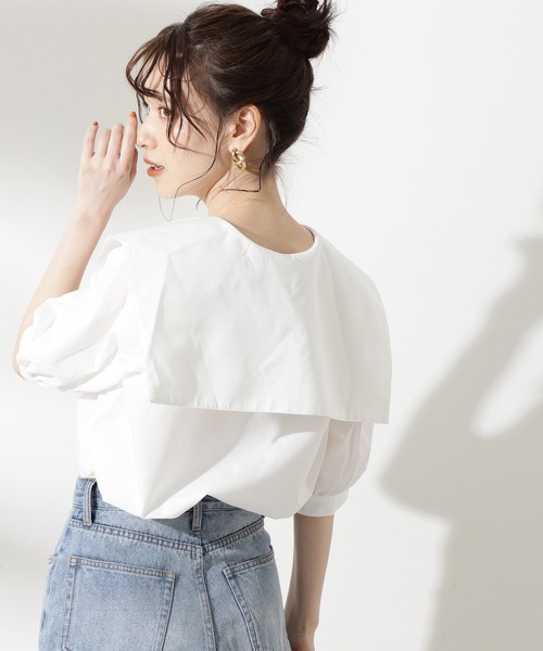 N.（N. Natural Beauty Basic）（エヌエヌナチュラルビューティーベーシック）の「セーラーカラーブラウス（シャツ/ブラウス・レディース・ホワイト/ブラック/イエロー・MEDIUM）」の20枚目の写真