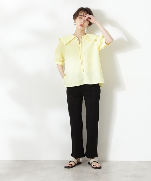 N.（N. Natural Beauty Basic）（エヌエヌナチュラルビューティーベーシック）の「セーラーカラーブラウス（シャツ/ブラウス・レディース・ホワイト/ブラック/イエロー・MEDIUM）」の14枚目の写真