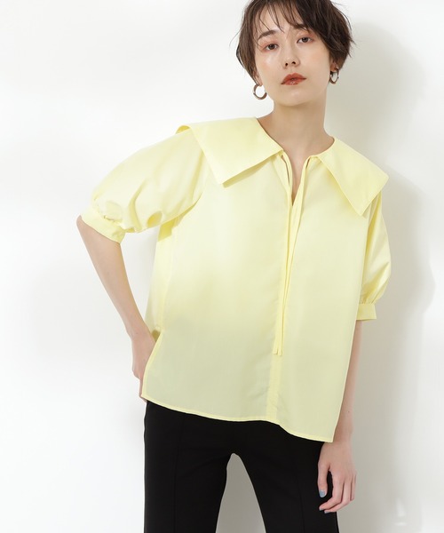 N.（N. Natural Beauty Basic）（エヌエヌナチュラルビューティーベーシック）の「セーラーカラーブラウス（シャツ/ブラウス・レディース・ホワイト/ブラック/イエロー・MEDIUM）」の13枚目の写真