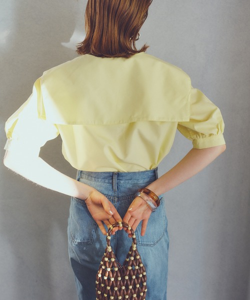 N.（N. Natural Beauty Basic）（エヌエヌナチュラルビューティーベーシック）の「セーラーカラーブラウス（シャツ/ブラウス・レディース・ホワイト/ブラック/イエロー・MEDIUM）」の12枚目の写真