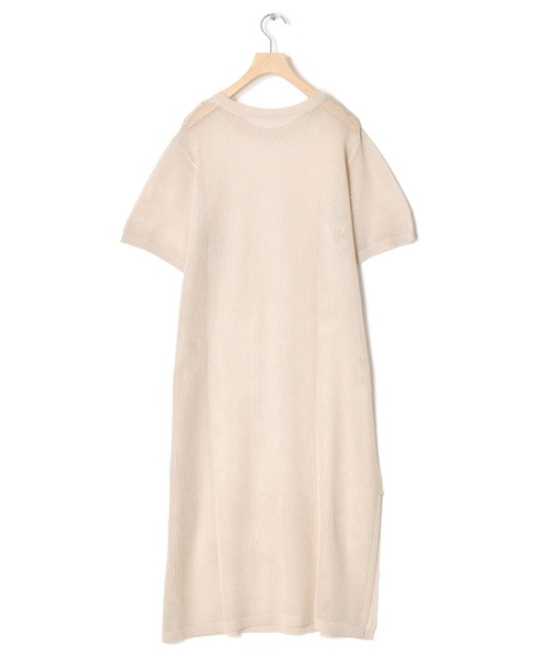 Alley by w closet（アリーバイダブルクローゼット）の「【Alley】メッシュ編み半袖ニットワンピース（ワンピース・レディース・ベージュ・FREE）」の5枚目の写真