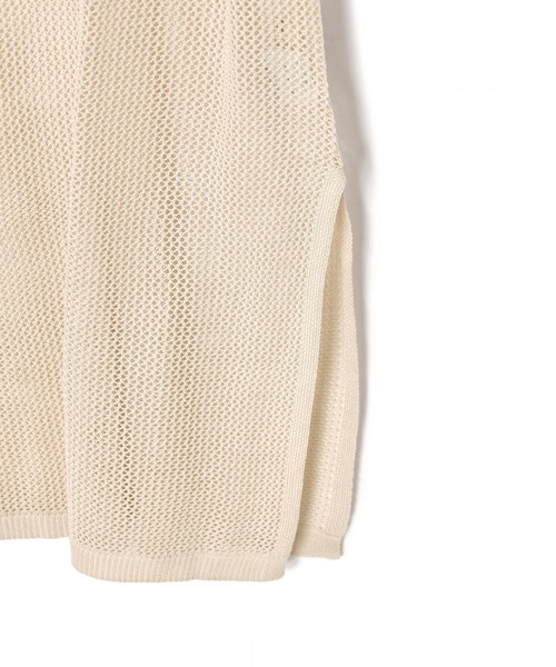 Alley by w closet（アリーバイダブルクローゼット）の「【Alley】メッシュ編み半袖ニットワンピース（ワンピース・レディース・ベージュ・FREE）」の3枚目の写真