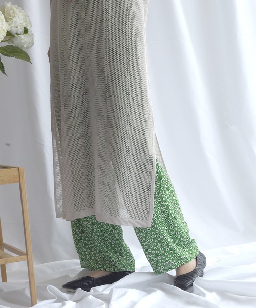 Alley by w closet（アリーバイダブルクローゼット）の「【Alley】メッシュ編み半袖ニットワンピース（ワンピース・レディース・ベージュ・FREE）」の9枚目の写真