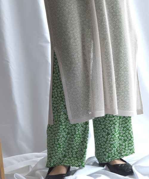 Alley by w closet（アリーバイダブルクローゼット）の「【Alley】メッシュ編み半袖ニットワンピース（ワンピース・レディース・ベージュ・FREE）」の15枚目の写真