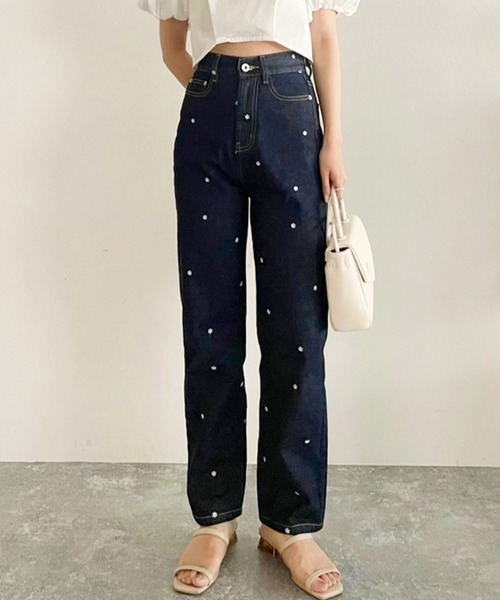 Heather(ヘザー)の「KUROKI刺繍ストレートデニム 955017(デニムパンツ・レディース・ライトブルー/インディゴブルー・S/M)」の2枚目の写真